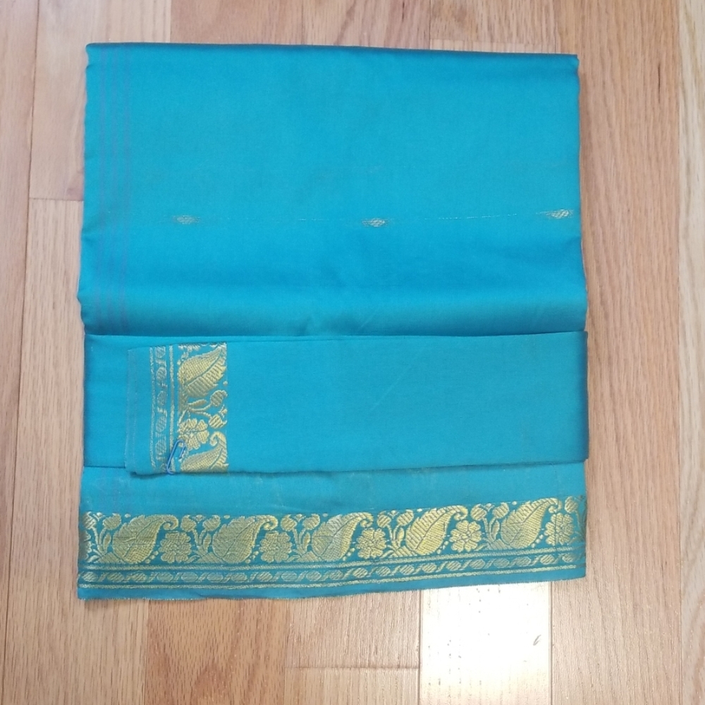 Indian Party Wear Teal Saree Sari